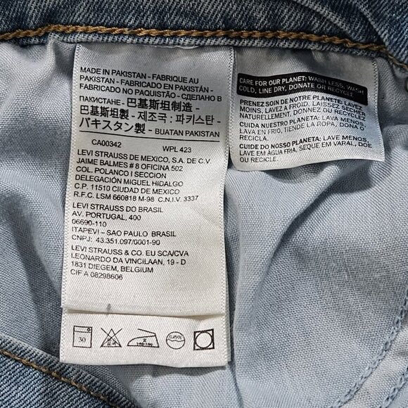 Levi's Jeans Womens 20W  Blue High Waist Tapered Cropped Raw Hem Wedgie Skinny - Picture 11 of 16